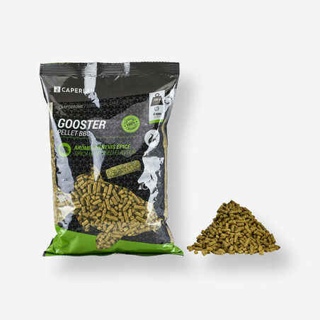 Peleti z okusom začinjenih konopljinih semen za statični krapolov GOOSTER (0,7 kg)