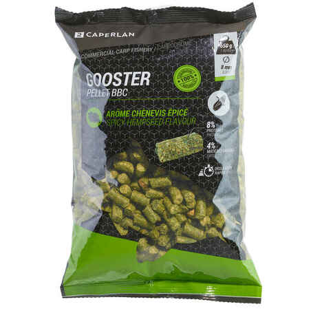 Mažųjų kukurūzų granulės „Gooster“ stacionariai karpių žvejybai, kanapių sėklų skonio, 8 mm, 0,7 kg