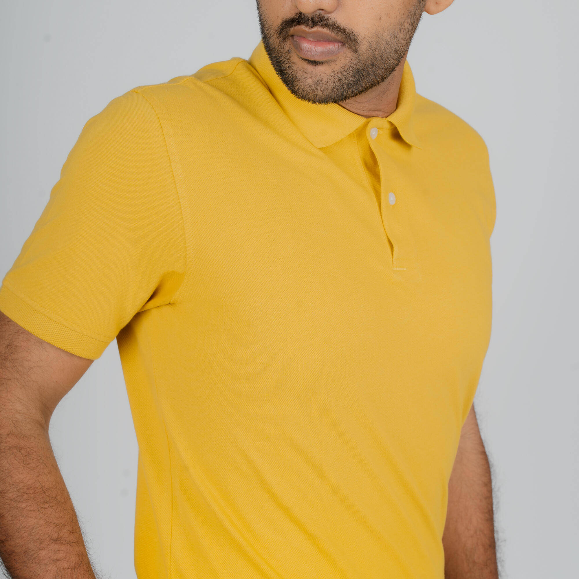 Men's Golf Short-Sleeved Polo Shirt Yellow -  4