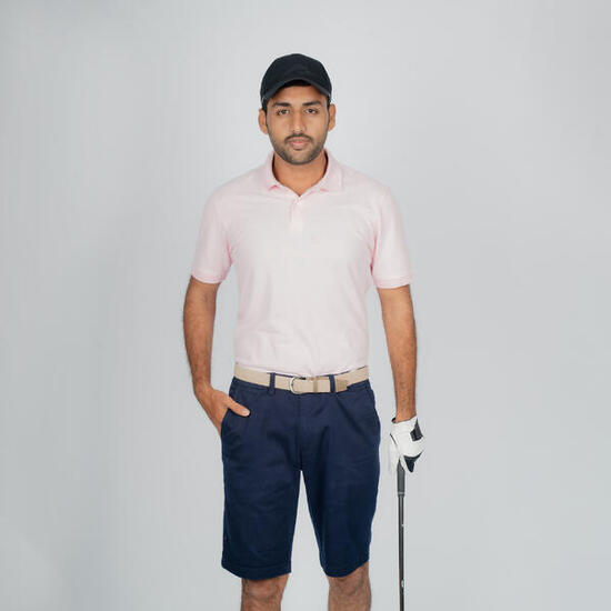 Polo de golf en coton polyester manches courtes homme - mw500 rose
