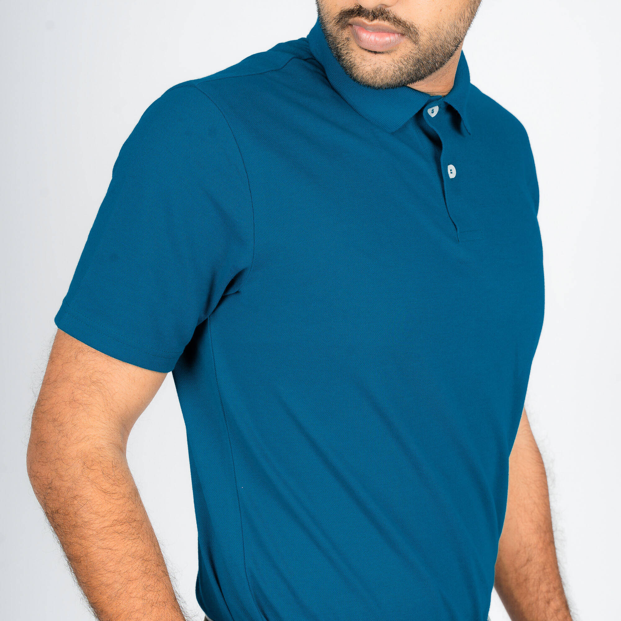 Men's Golf Short-Sleeved Polo Shirt Petrol Blue -  4