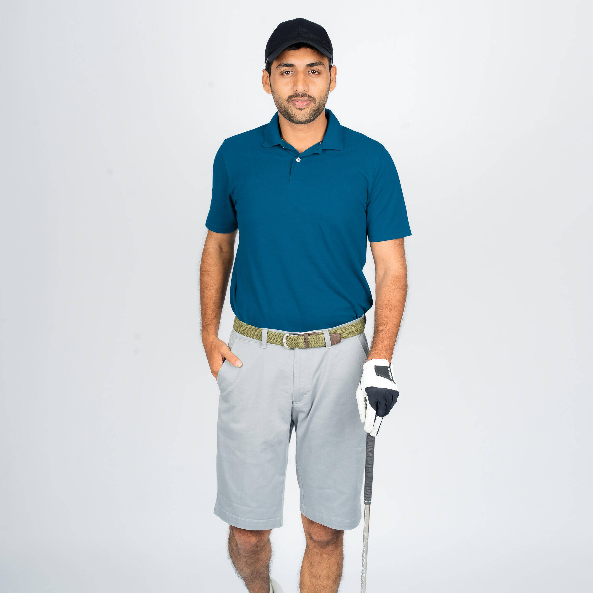 Men's Golf Short-Sleeved Polo Shirt Petrol Blue -  2