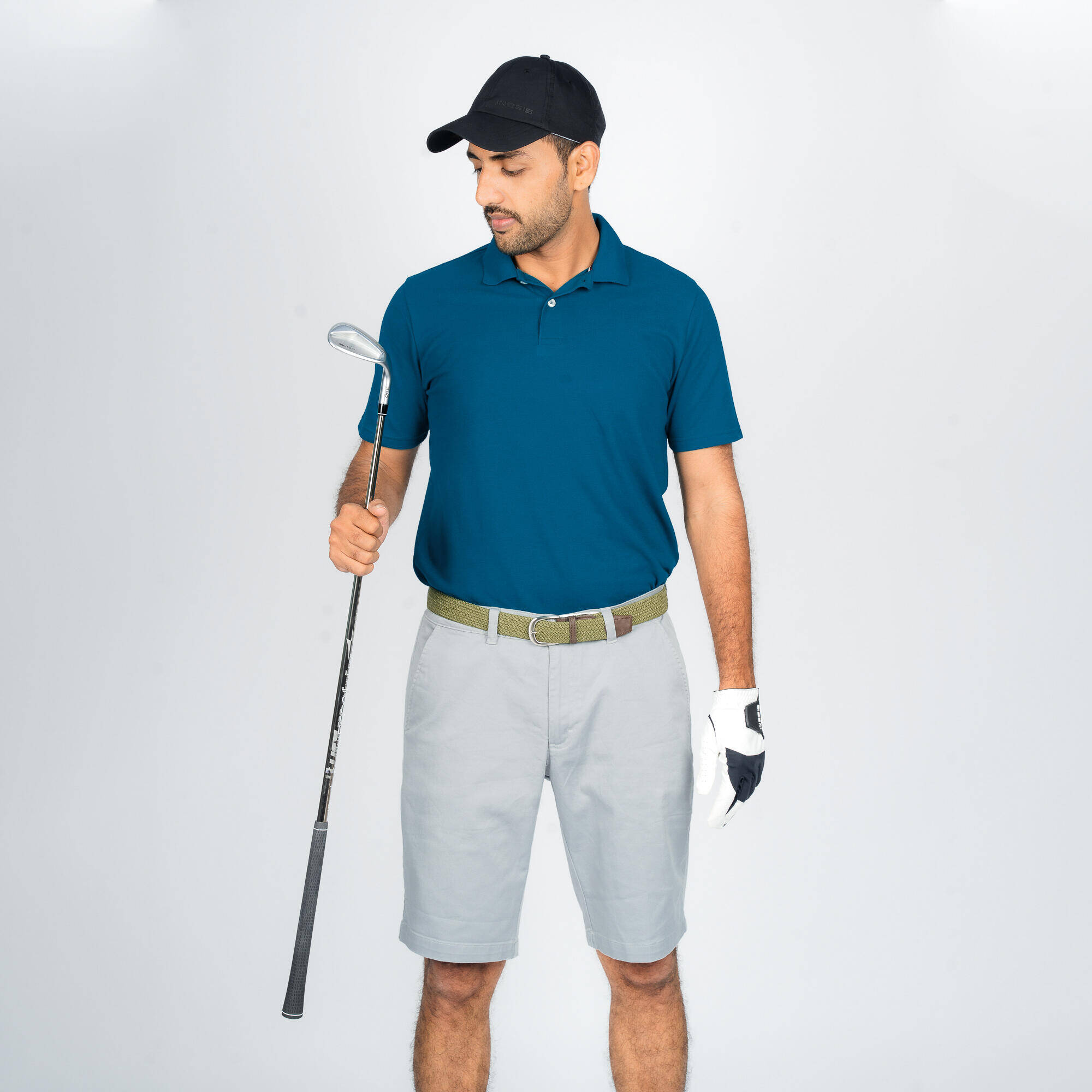Men's Golf Short-Sleeved Polo Shirt Petrol Blue -  1