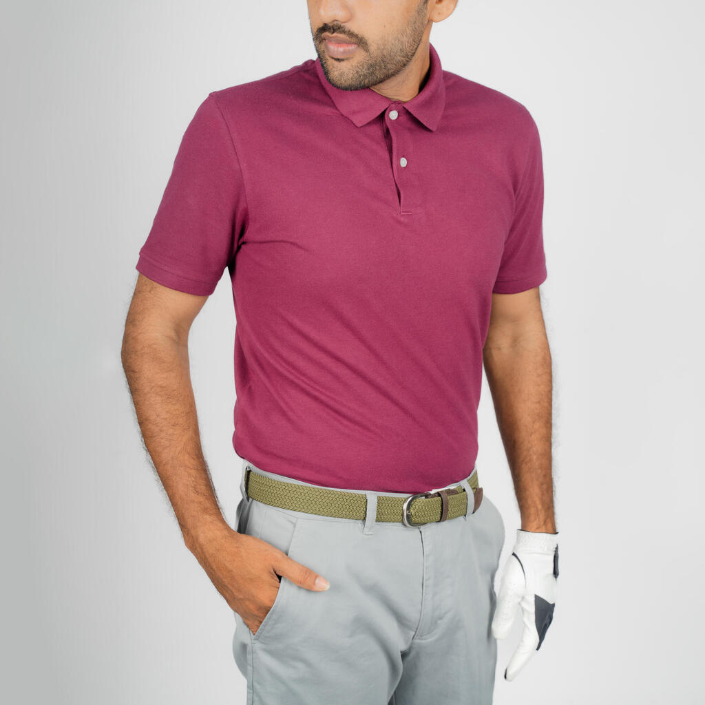 Men's short-sleeved golf polo shirt - MW500 forest green