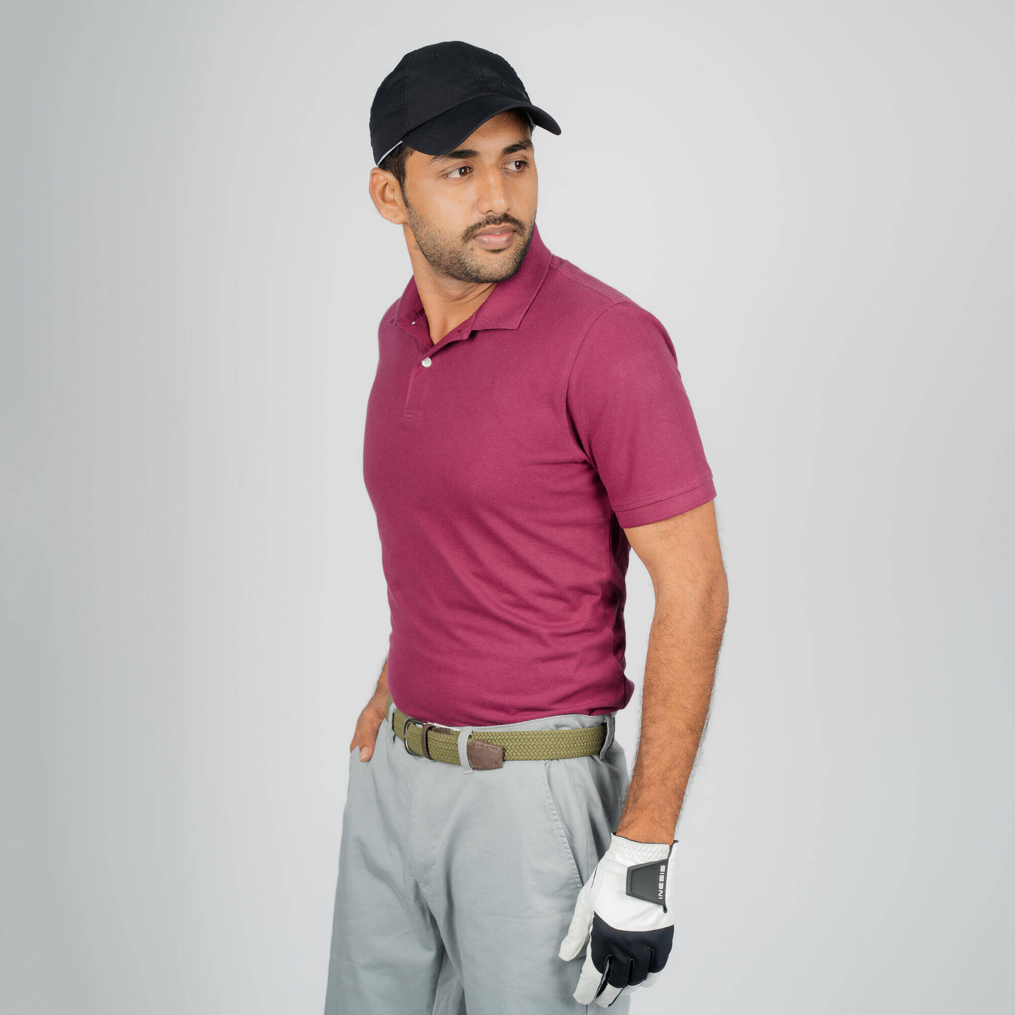 Men's Golf Short-Sleeved Polo Shirt Grape Wine -  2