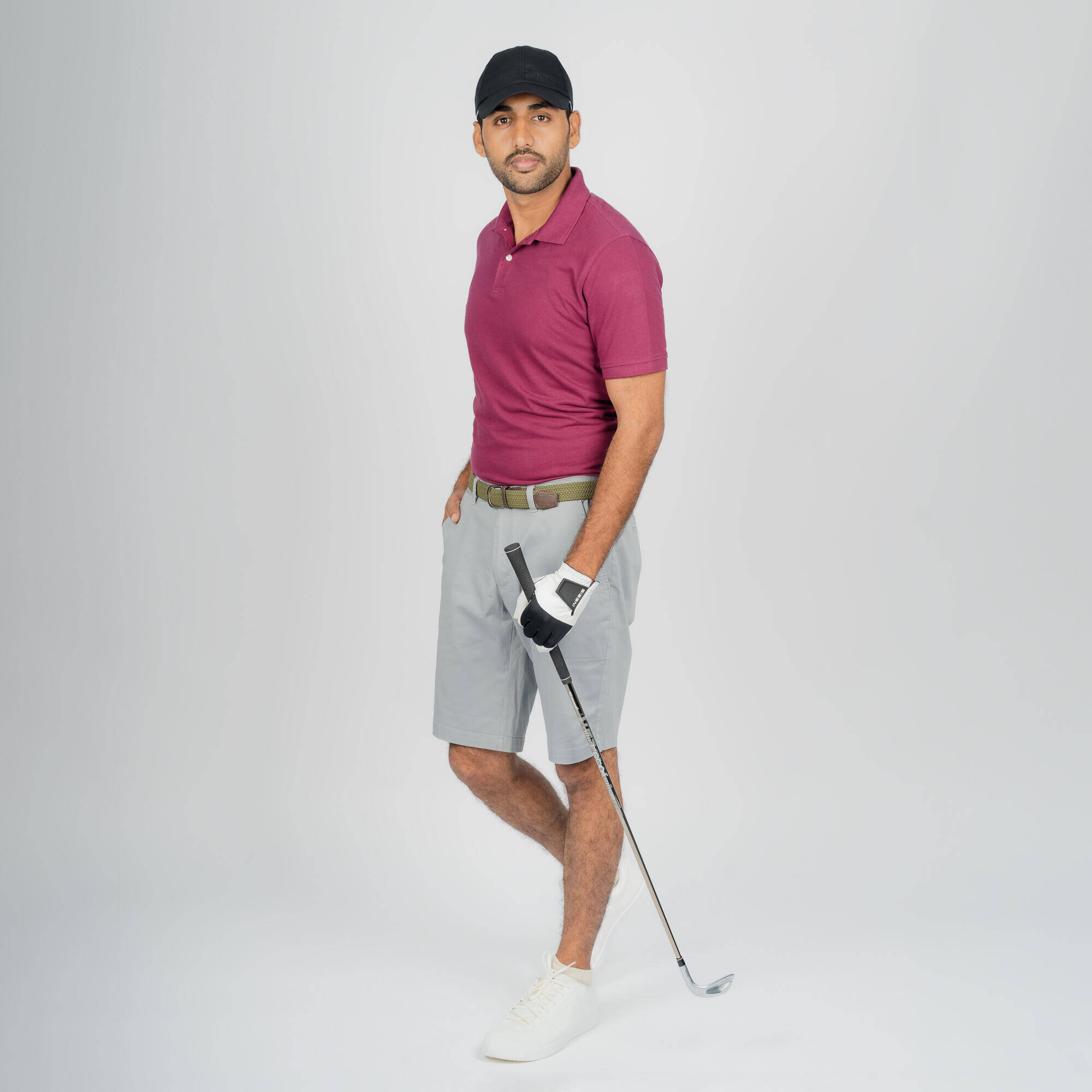 Men's Golf Short-Sleeved Polo Shirt Grape Wine -  3