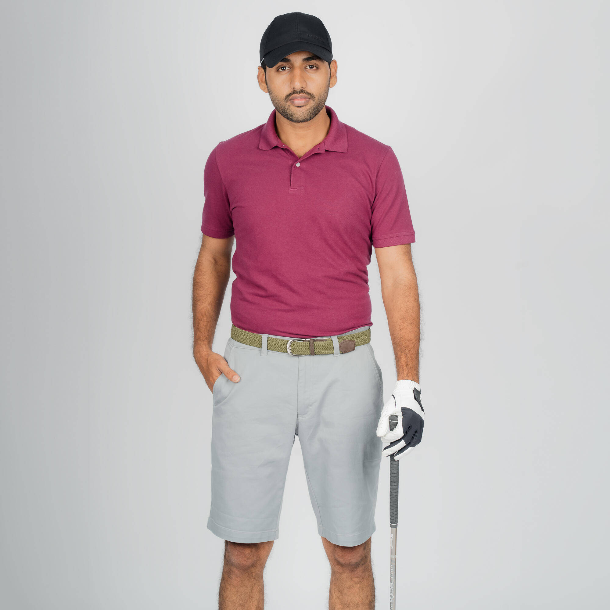 Men's Golf Short-Sleeved Polo Shirt Grape Wine -  1