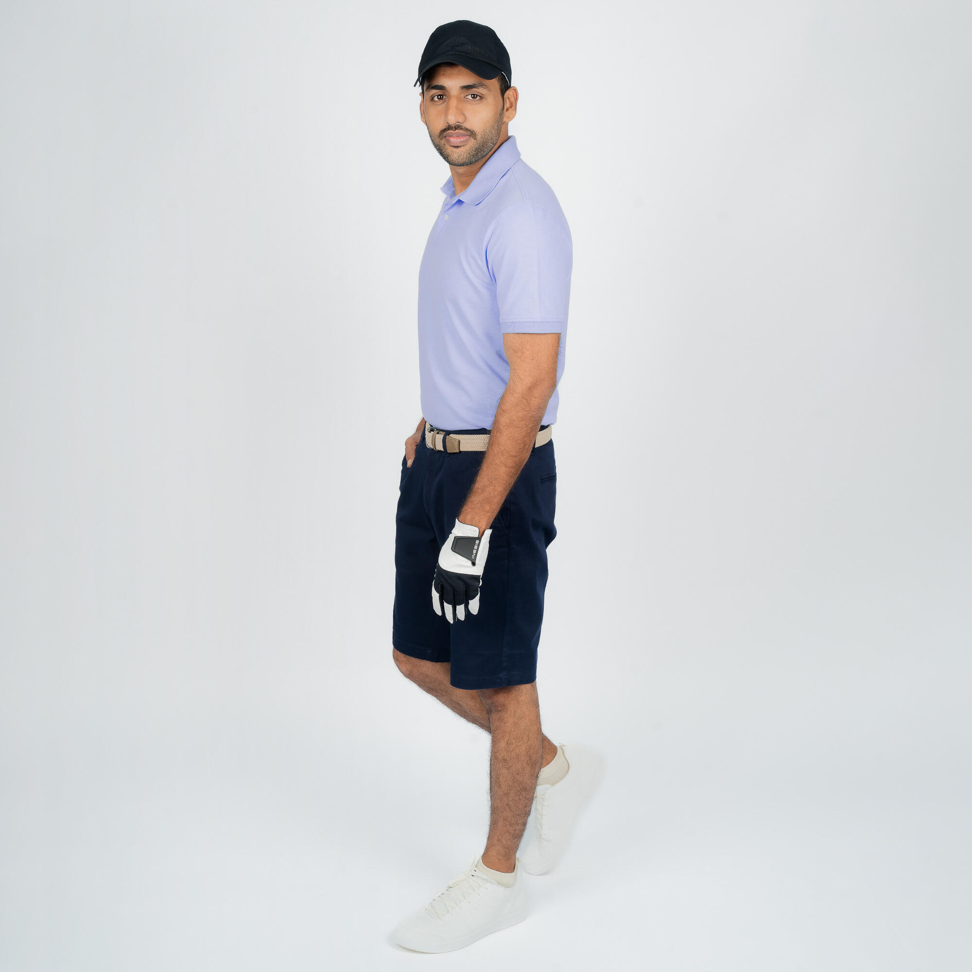 Men’s golf cotton and polyester short-sleeved polo shirt - MW500 purple 4/5