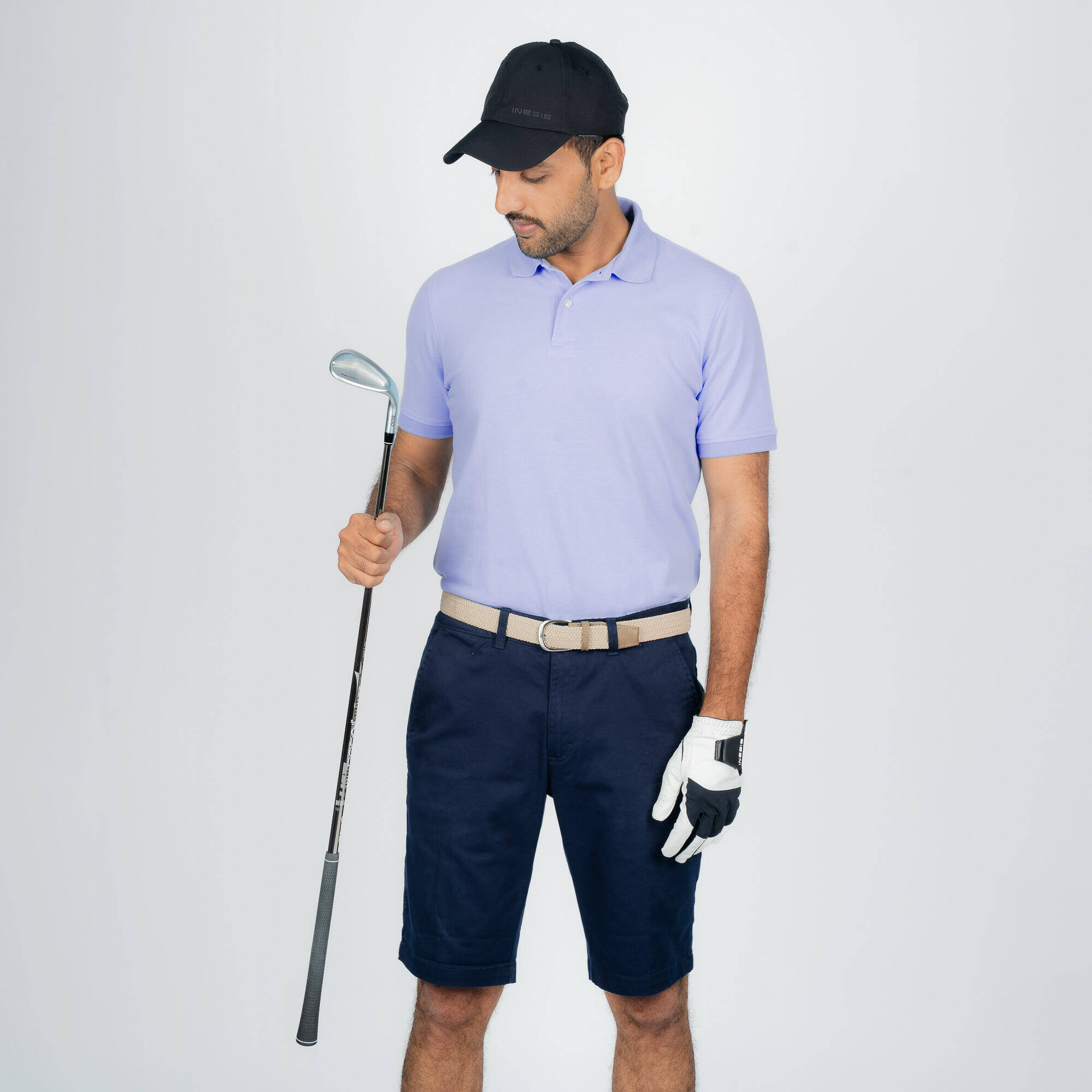 Men's Golf Short-Sleeved Polo Shirt Purple -  3