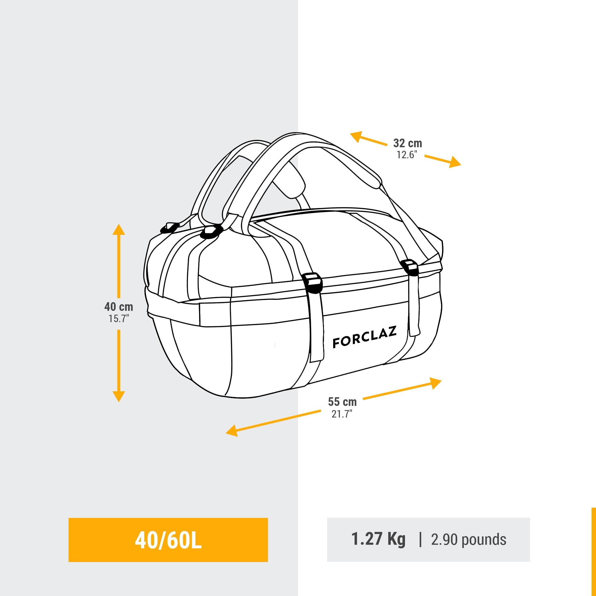 Sac de transport de trekking 40 L a 60 L DUFFEL 500 EXTEND FORCLAZ Decathlon