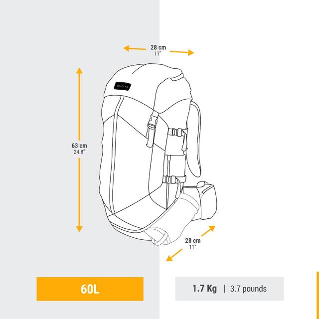 Mochila Forclaz Trek100 mujer 60 L: foto de la ficha de Decathlon