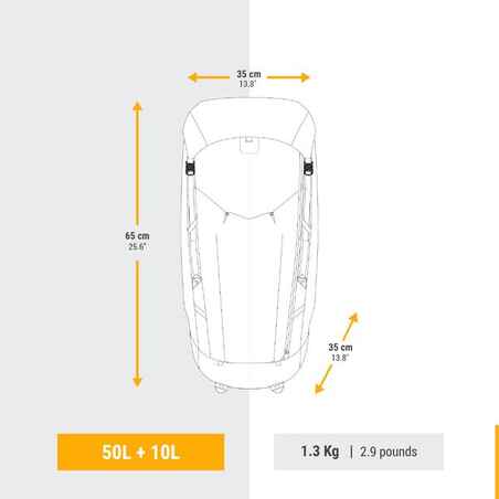 Ανδρικό πολύ ελαφρύ σακίδιο πλάτης για trekking 50+10 L - MT900 UL
