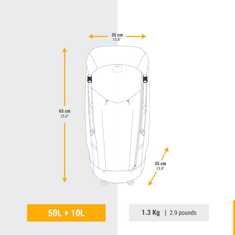Sac à dos ultralight de trekking Homme 50+10 L - MT900 UL