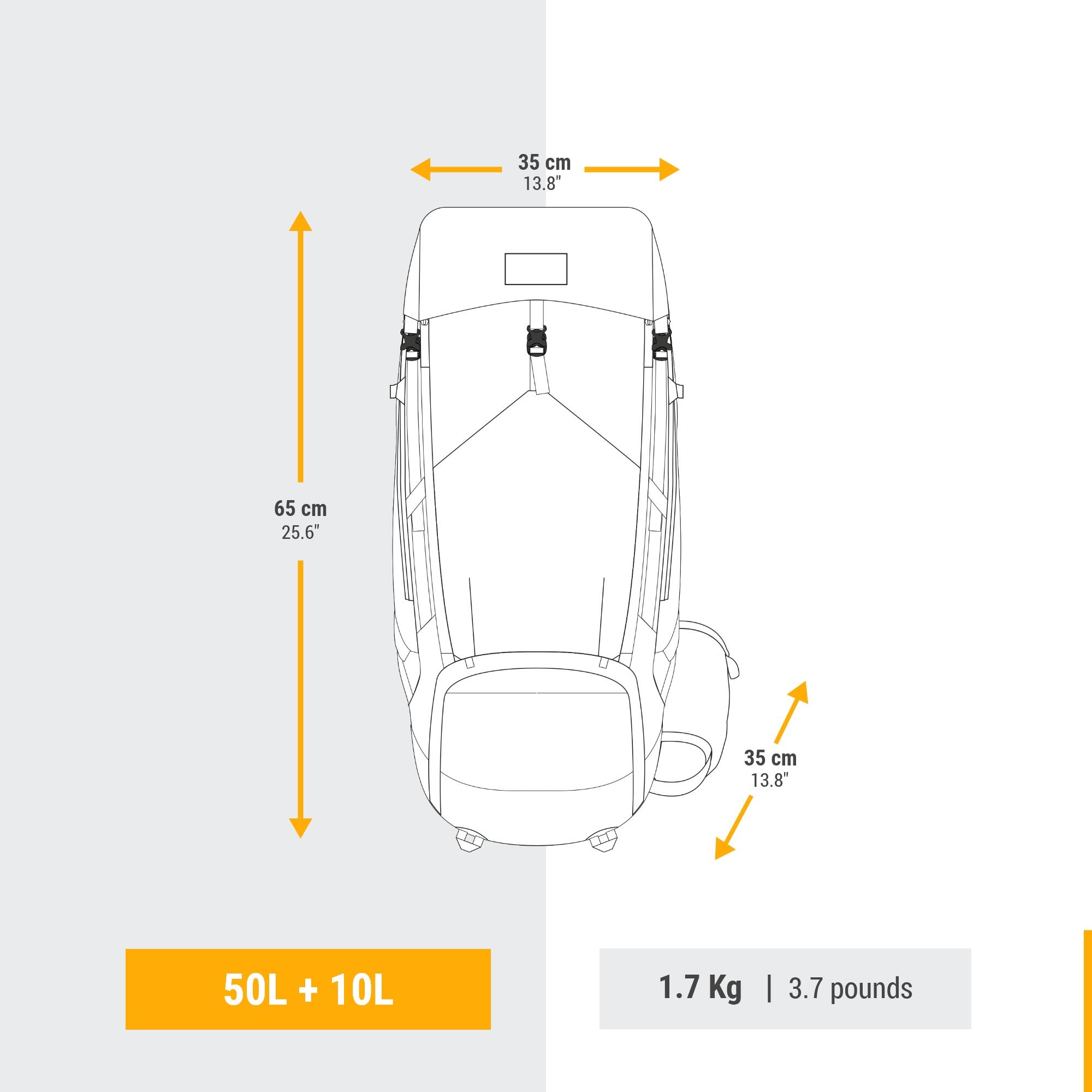 Sac à dos de longue randonnée homme 50 + 10 L, MT 500 Air - SIMOND