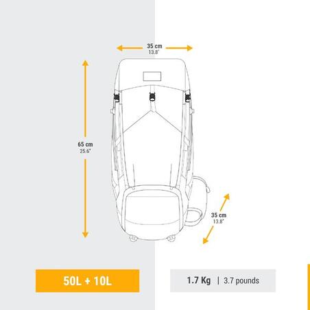 Рюкзак для треккинга мужской MT500 AIR 50 + 10 л