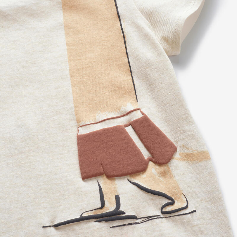 Tricou Bumbac 100 Baby Gym Bej Copii