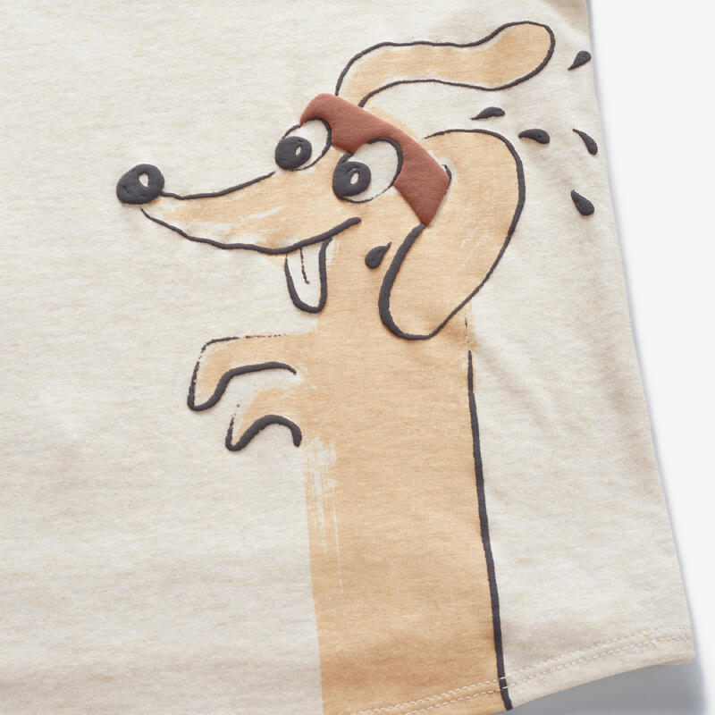 Tricou Bumbac 100 Baby Gym Bej Copii