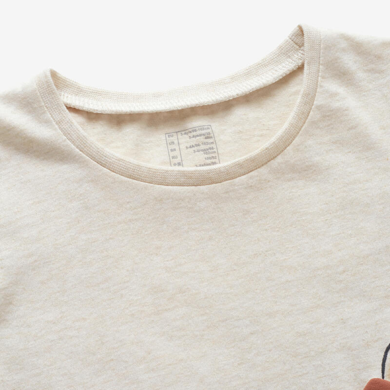 T-Shirt Básica de Ginástica de Bebé em Algodão 100 Cru 
