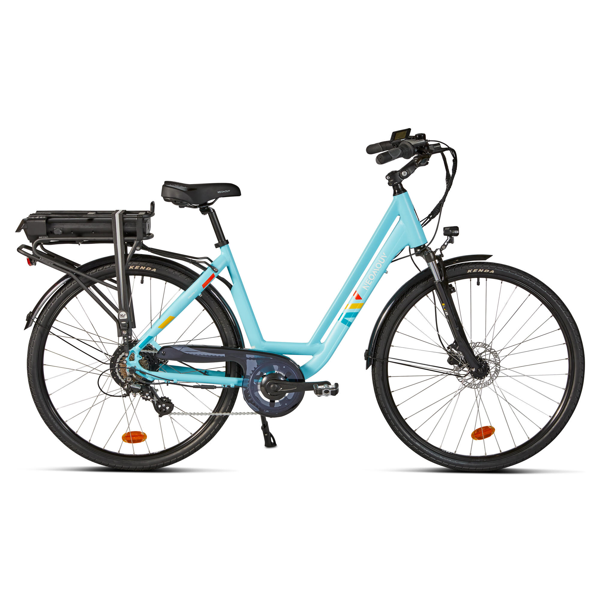 Neomouv - Vélo Ville Électrique - Neomouv Sinapia Hydraulique - Turquoise - Vélo Ville - Velos Et Equipements Ville / Pliant - Bleu - 26" - Decathlon