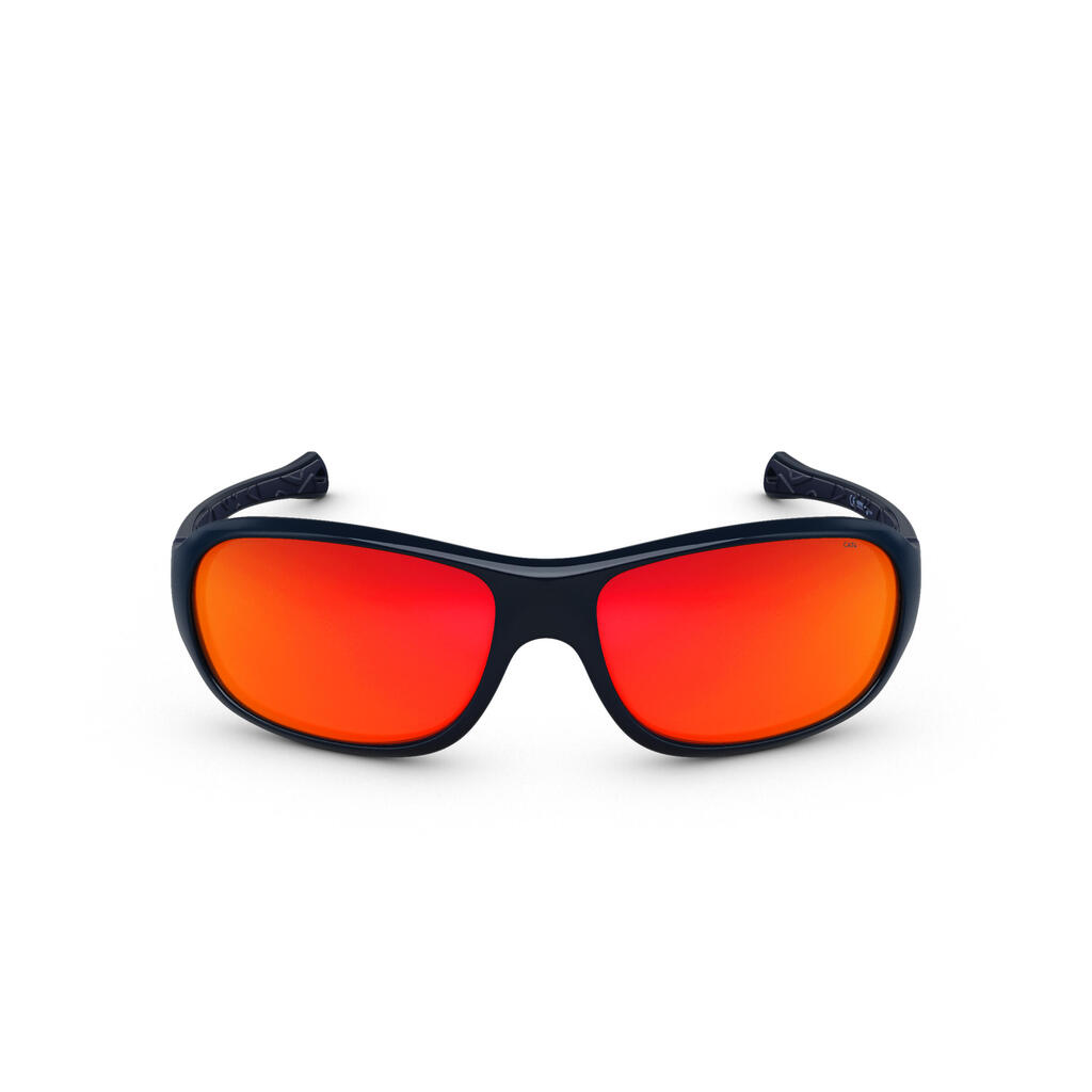 Sonnenbrille Wandern MH T500 Kinder 6–10 Jahre Kategorie 4 dunkelblau/orange