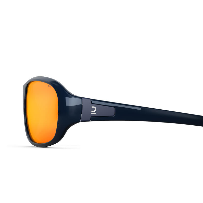 Sonnenbrille Wandern MH T500 Kinder 6–10 Jahre Kategorie 4 dunkelblau/orange