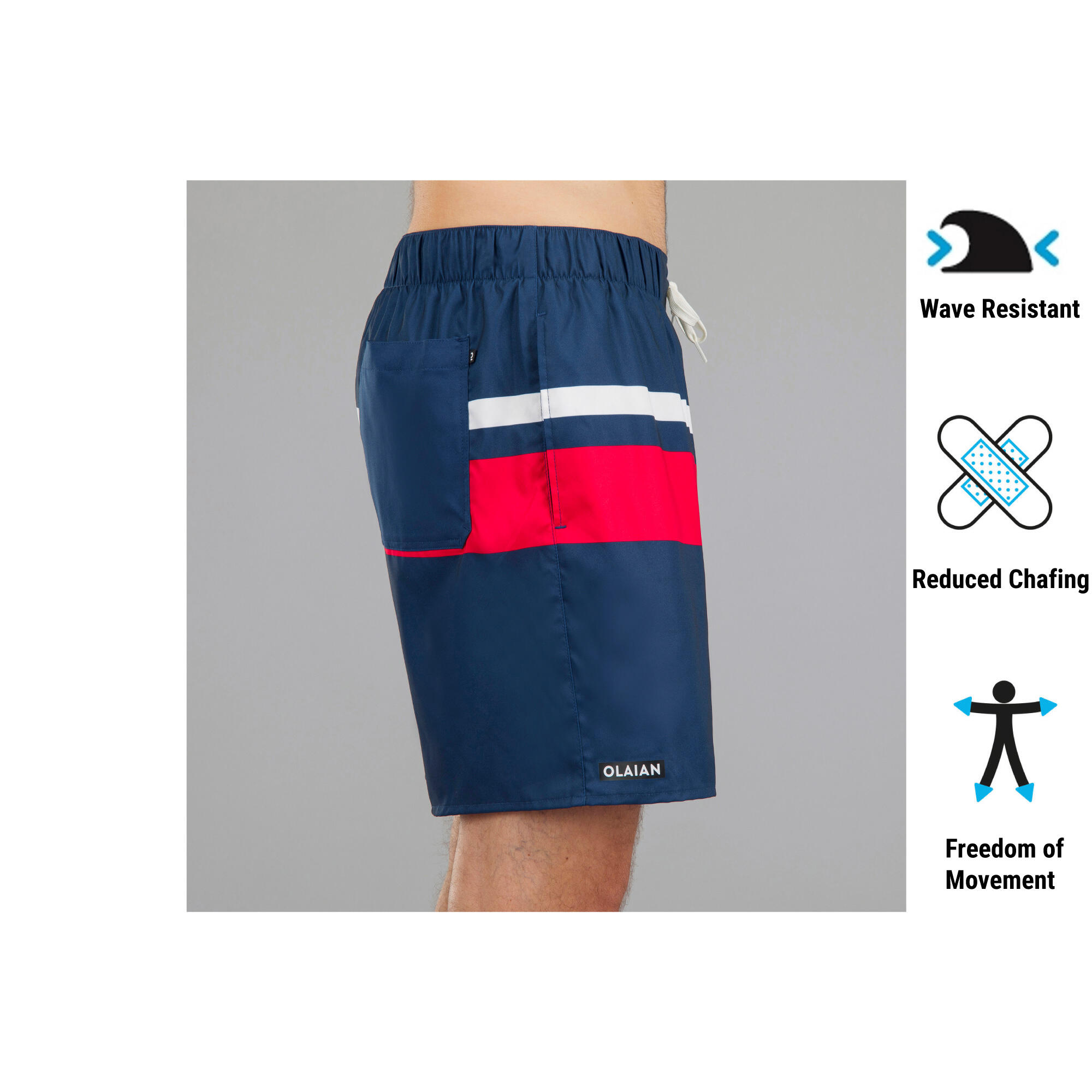 Men Surfing Boardshorts 100 - Popstrp Blue