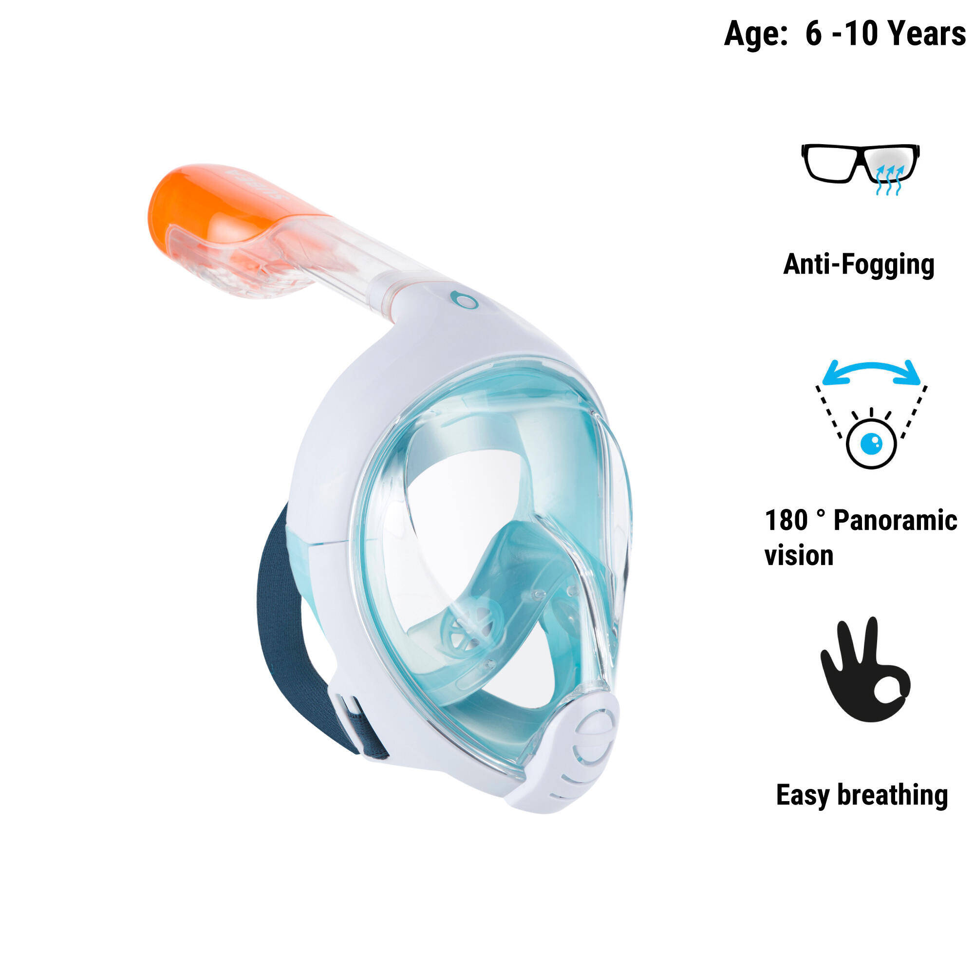 Kids Easybreath Snorkeling Mask Blue -  4