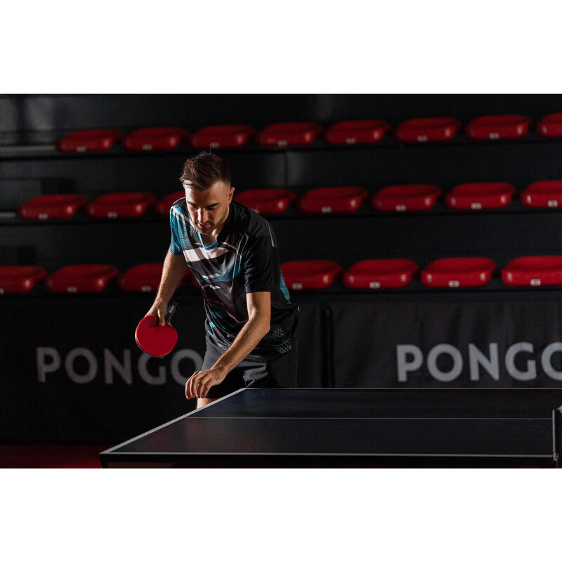 T-shirt ping pong uomo TTP 560 nero-azzurro