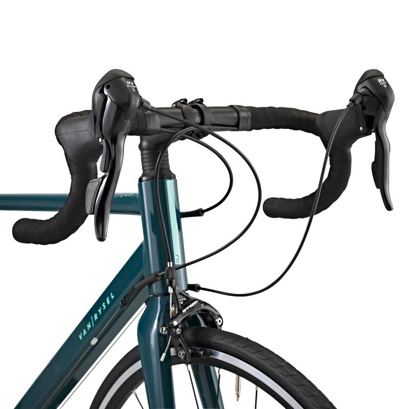 Rennrad Regular Triban Aluminium Microshift 9-fach grün