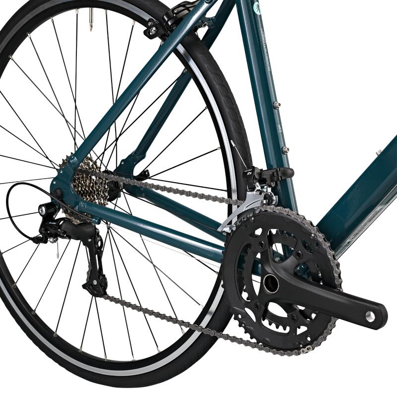 Bicicleta carretera mujer aluminio Regular Microshift Triban verde