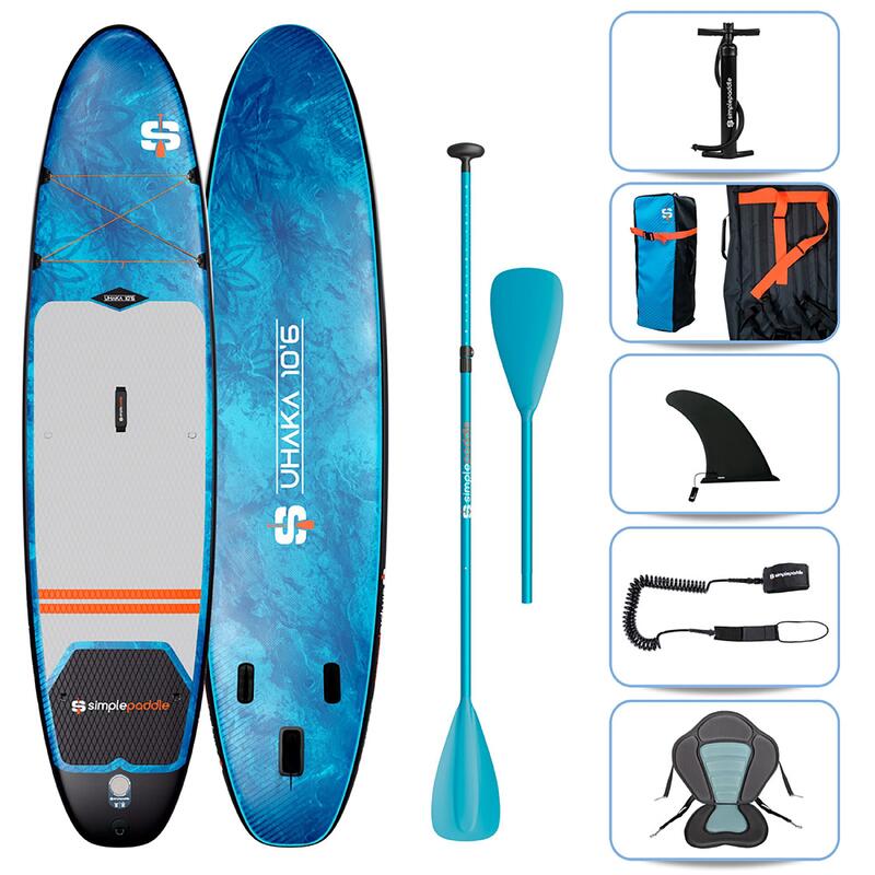 PACK (PLANCHE, POMPE, PAGAIE) STAND UP PADDLE GONFLABLE UHAKA 10.6