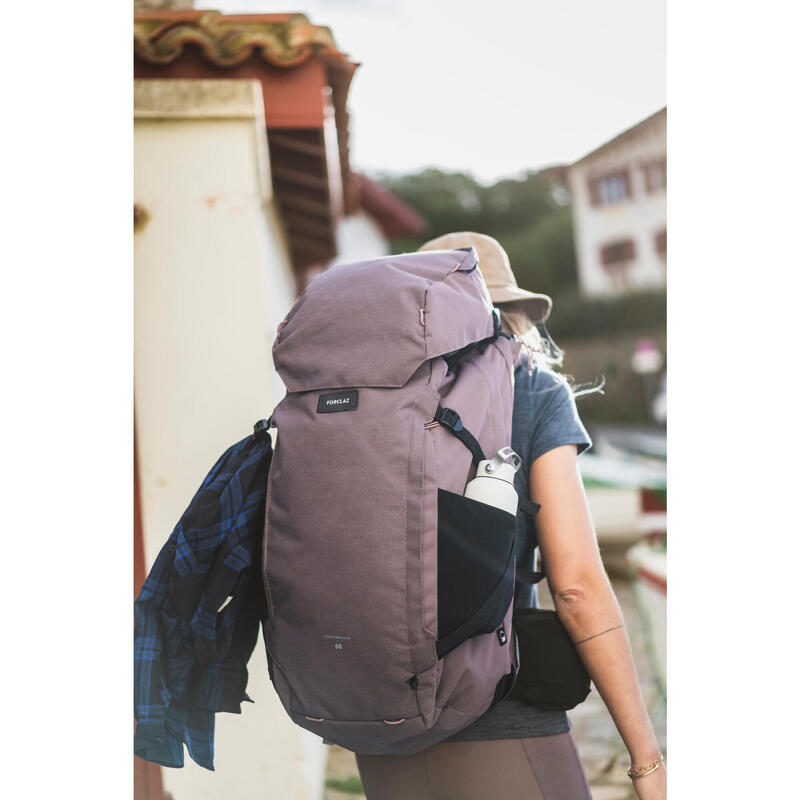 Rucsac de voiaj deschidere tip valiză 60+6L, Travel 900 maro Damă