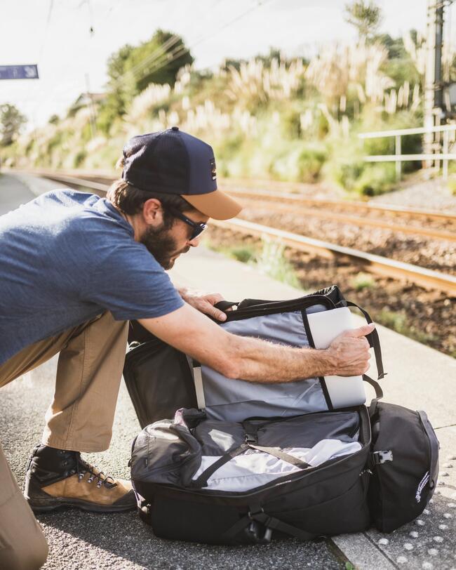 MEN’S TRAVEL  TREKKING BACKPACK TRAVEL 900 50+6 L WITH SUITCASE OPENING