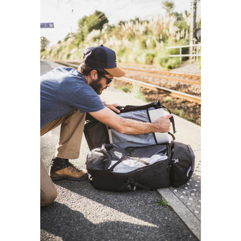 Rucsac de voiaj deschidere tip valiză 50+6L, Travel 900 gri bărbați