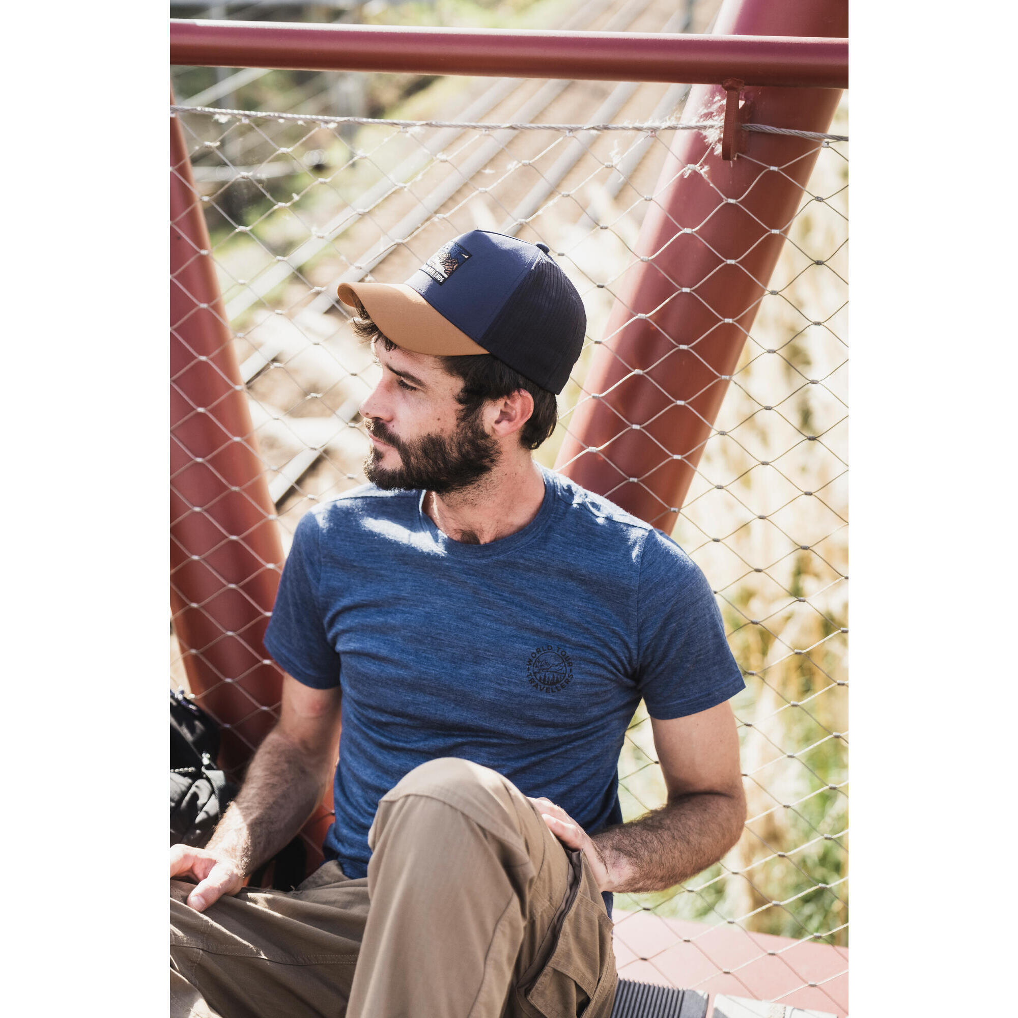 Men’s Merino Wool Trekking T-Shirt, Travel 500 - FORCLAZ