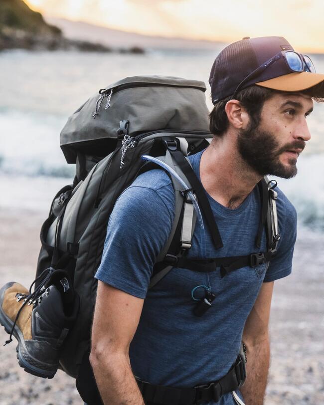 T-shirt TRAVEL 500 LANA Merinos uomo gialla