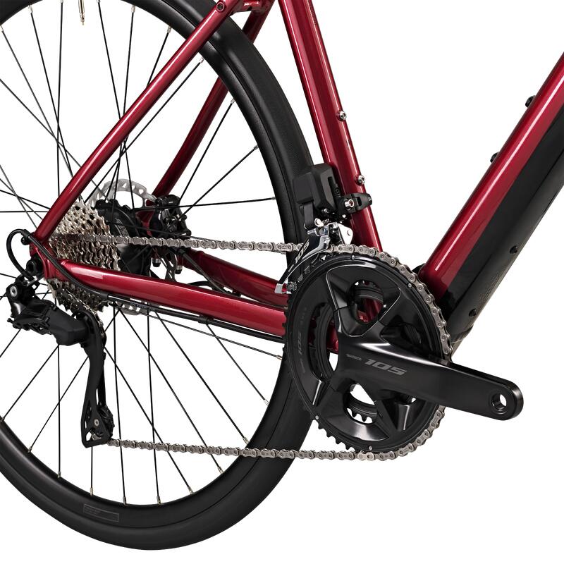 Bicicleta Eléctrica Carretera E-EDR AF Rojo Shimano 105 Di2 2x12S