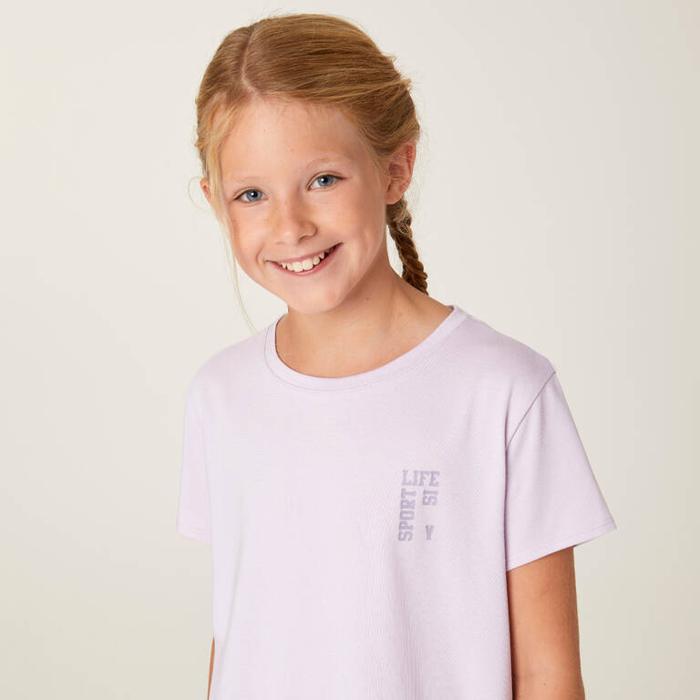 Girls' Cotton T-Shirt 500 - Lilac