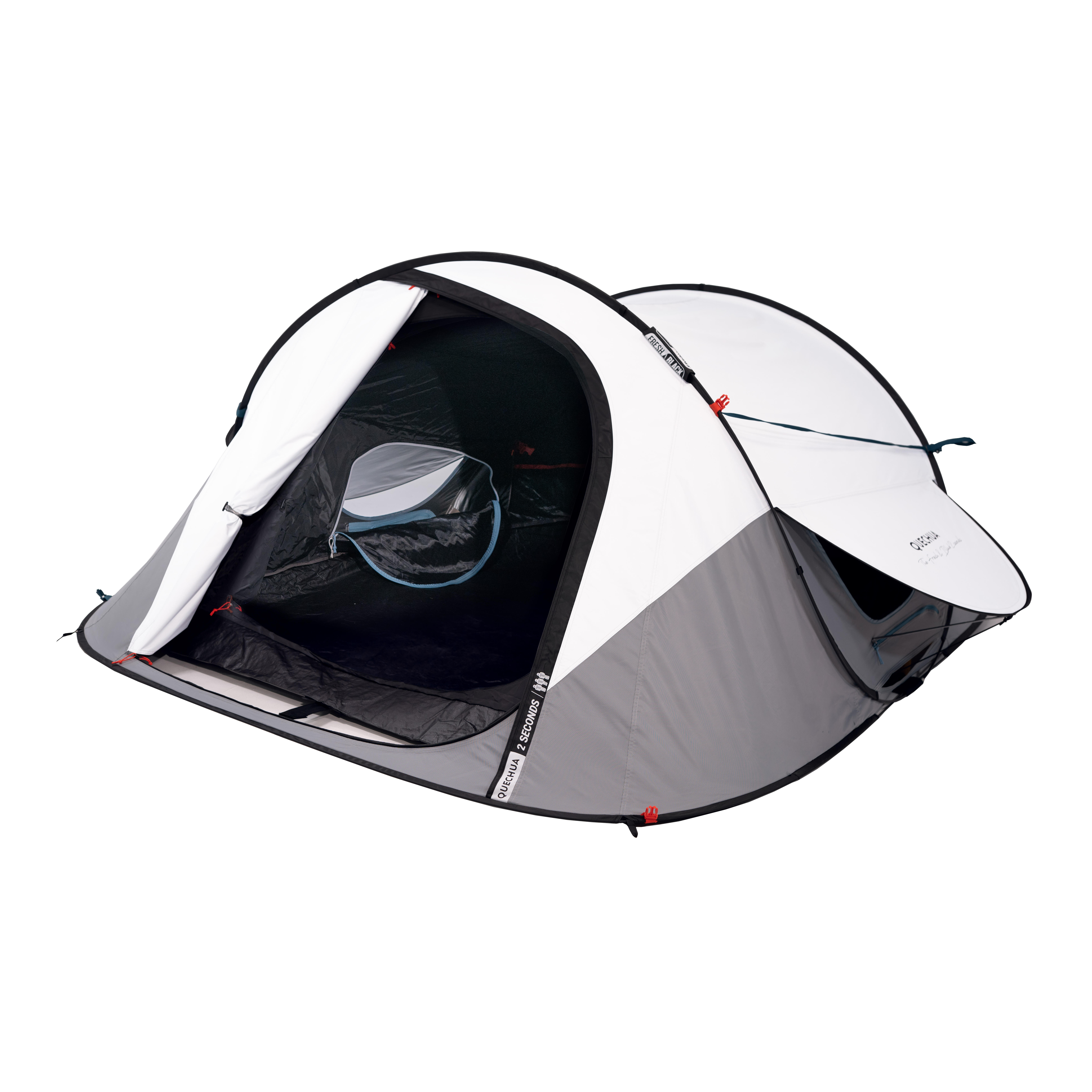 Tente de camping 3 personnes, 2 Seconds Fresh & Black - QUECHUA