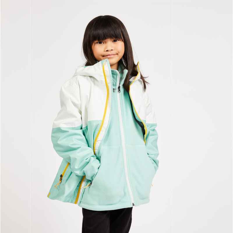 Chaqueta impermeable  Niños lluvia Sailing 100 
 Blanco Menta