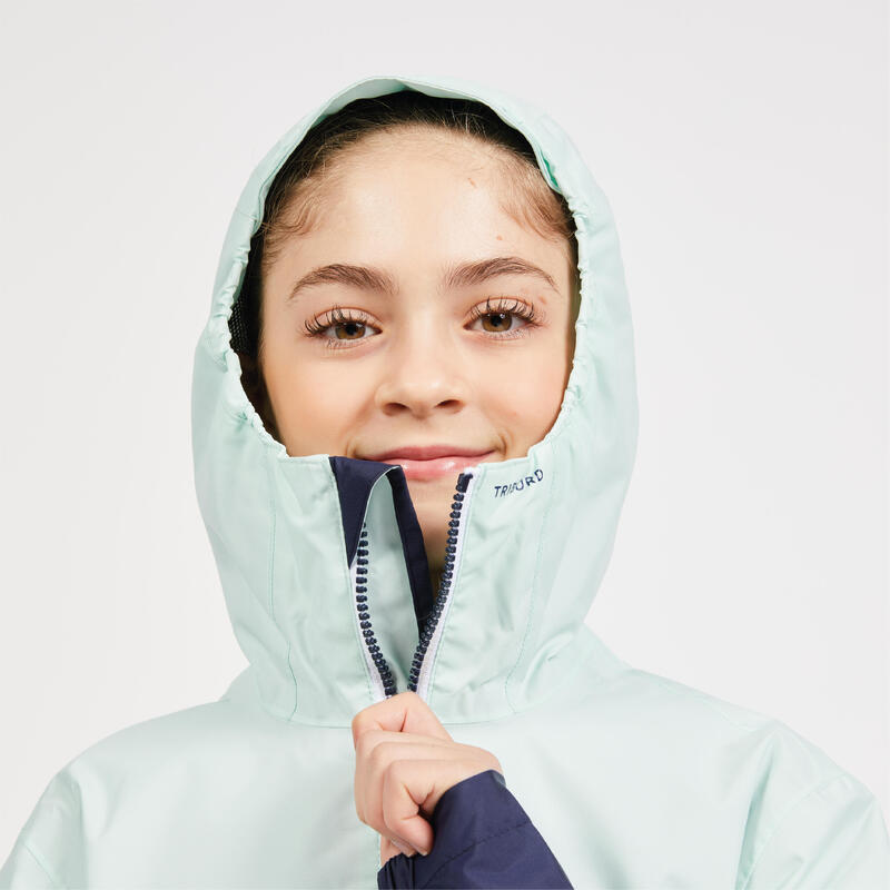 Veste imperméable de voile - veste de pluie SAILING 100 Enfant Bleu menthe