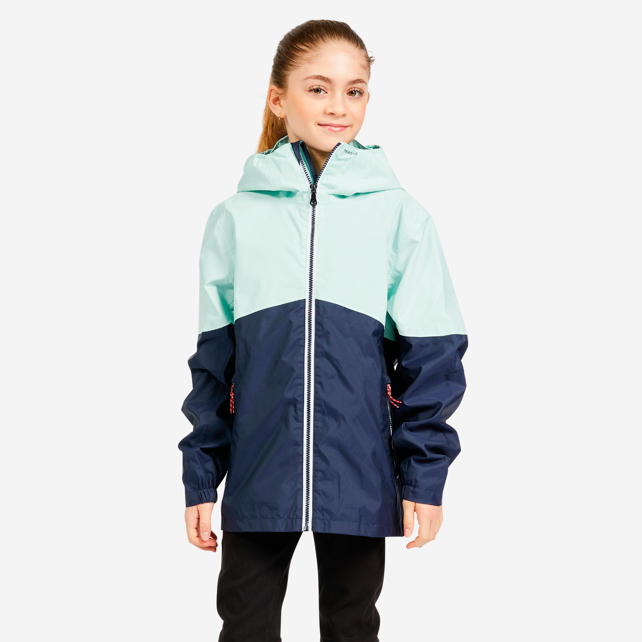 Kids Sailing Waterproof Rain Jacket SAILING 100 Blue mint Decathlon