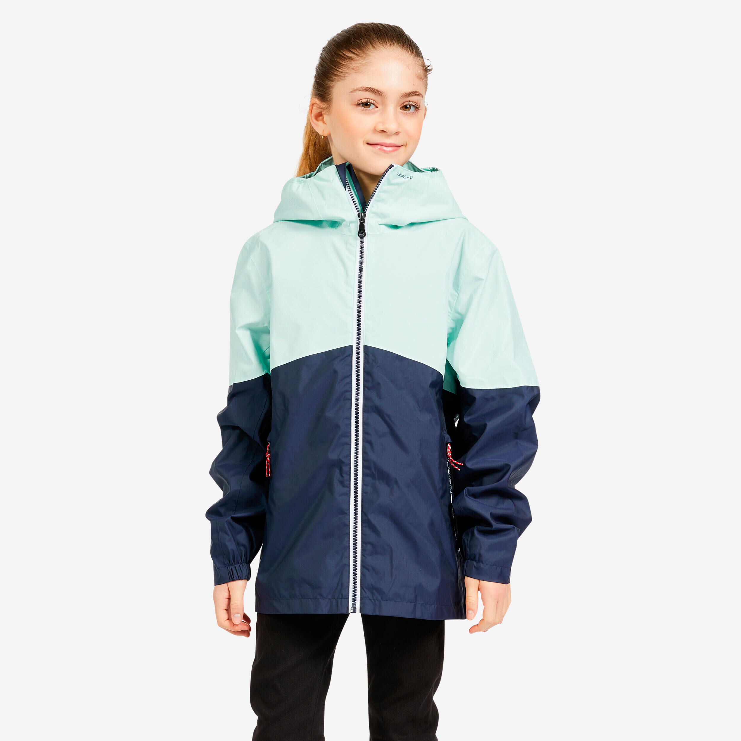 TRIBORD Kids' Sailing Waterproof Rain Jacket SAILING 100 Blue mint