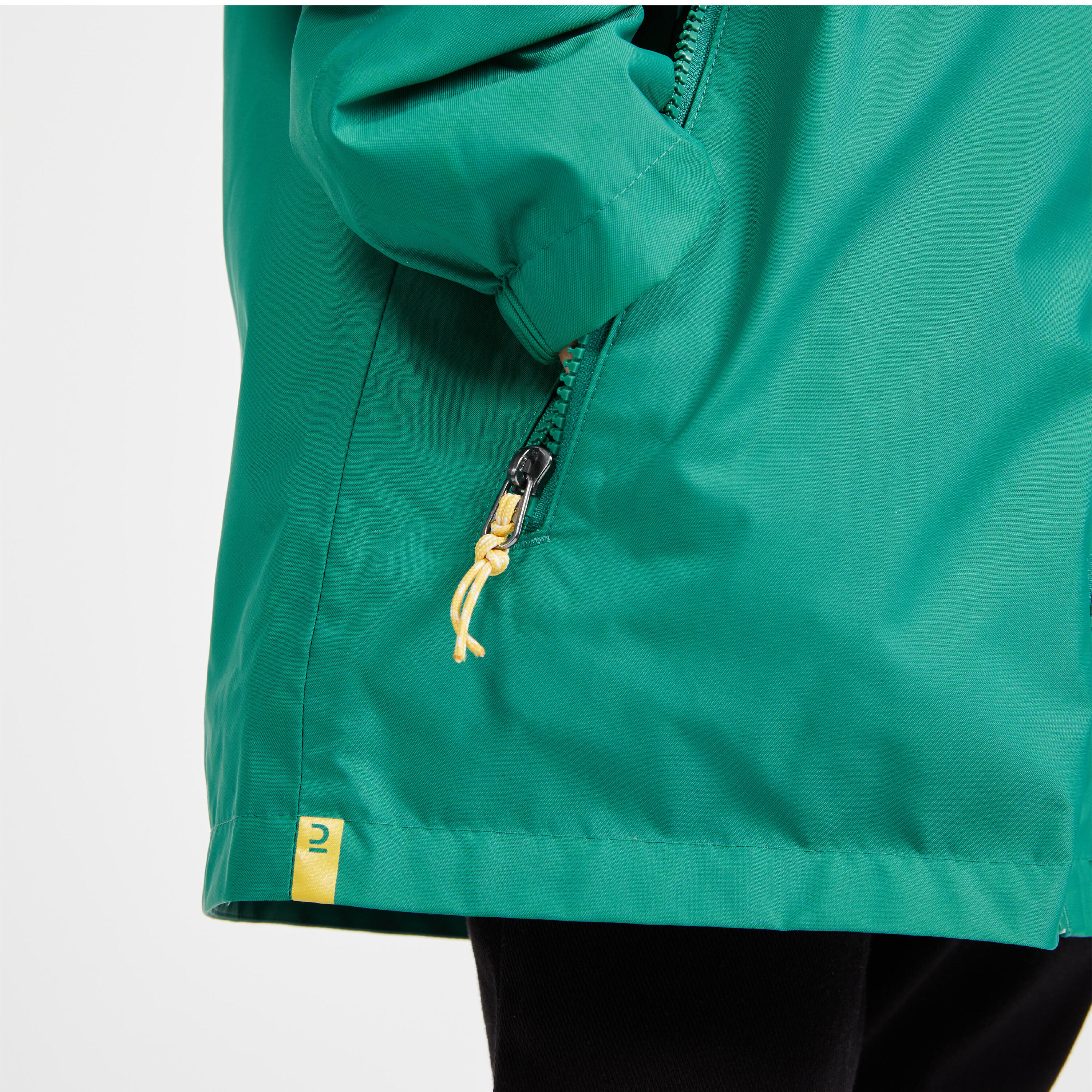 Kid's sailing waterproof jacket - wet-weather jacket SAILING 100 green 6/8