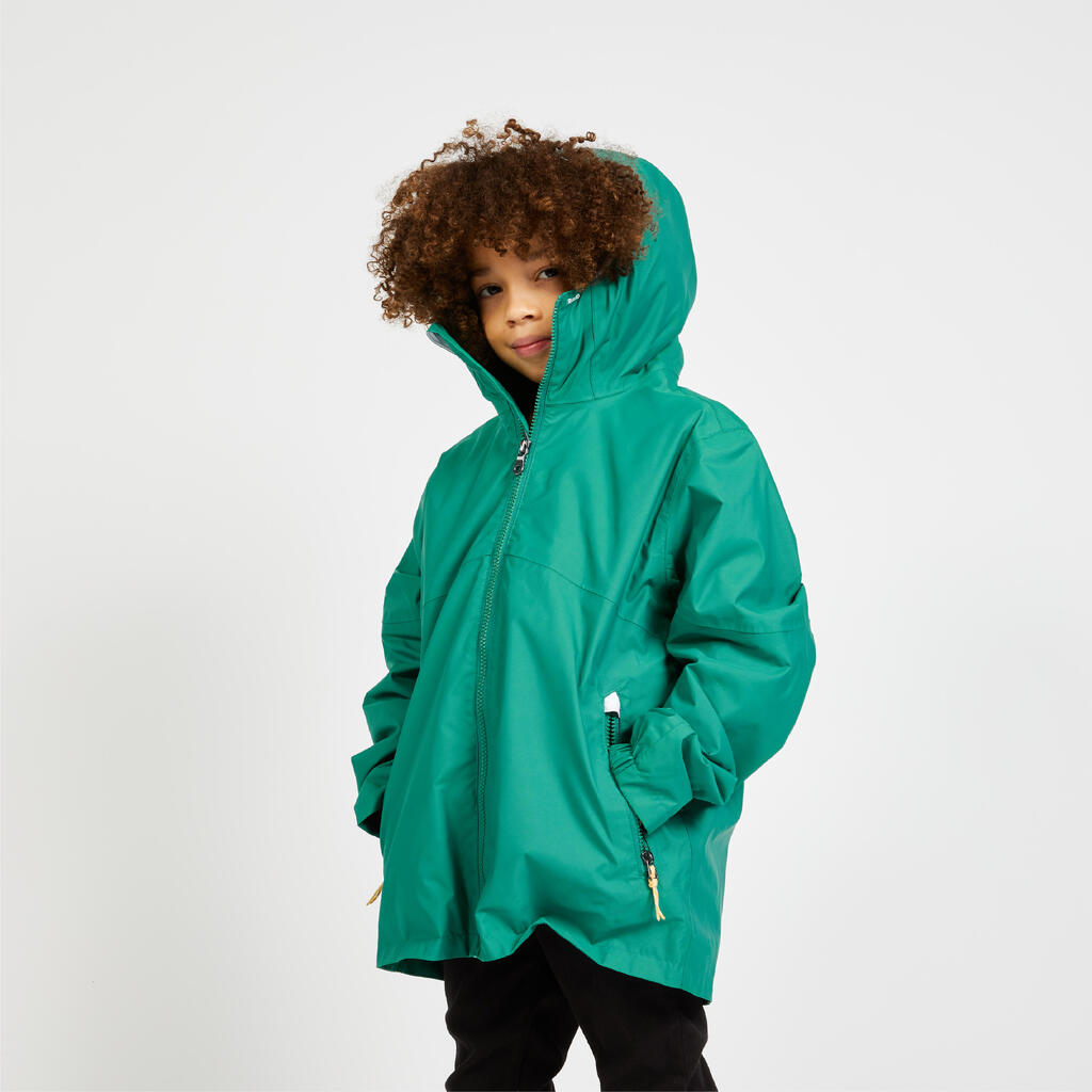 Segeljacke Regenjacke Kinder wasserdicht - Sailing 100 weiss/hellgrün