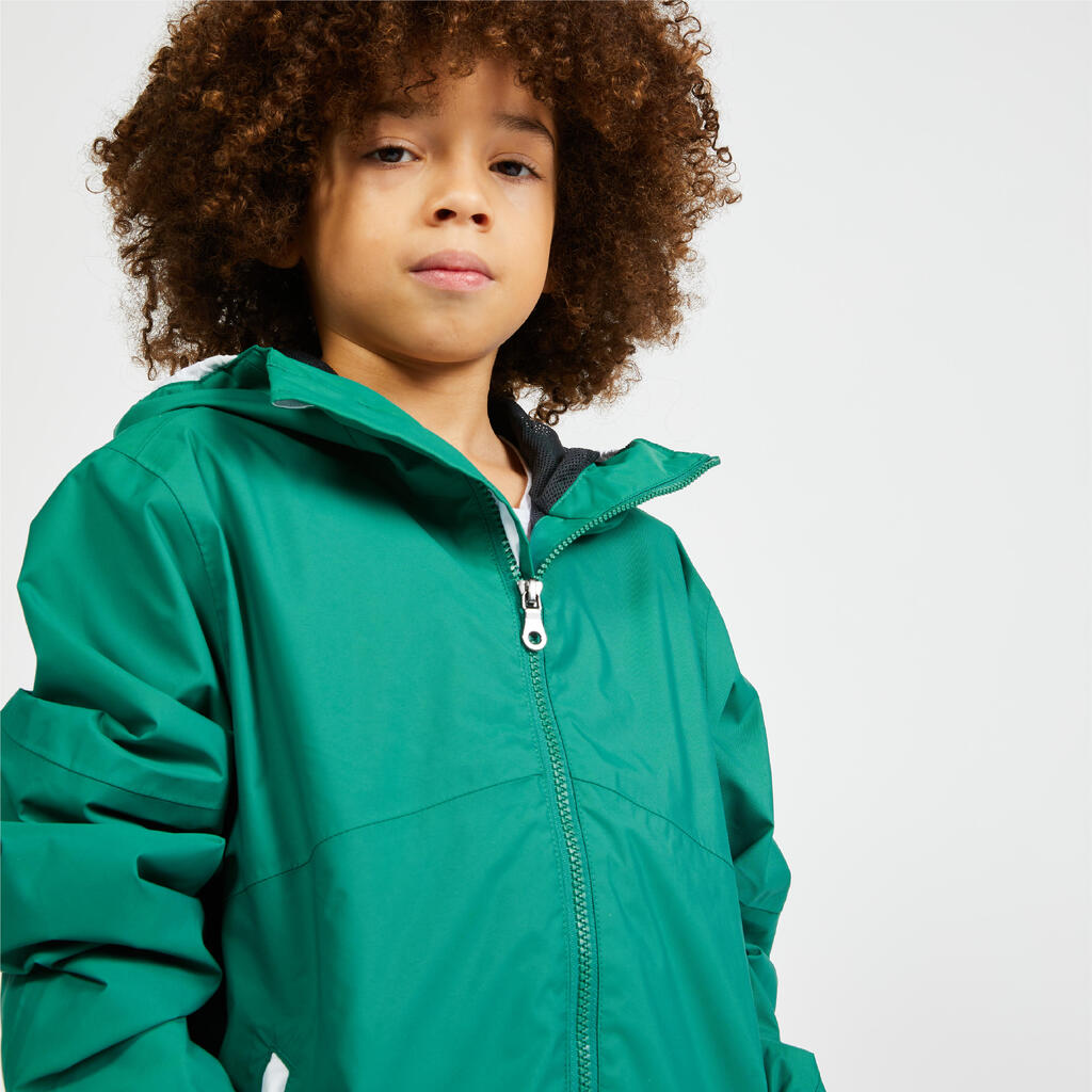 PARKA NÁUTICA SAILING 100 NIÑOS BLANCO MENTA IMPERMEABLE