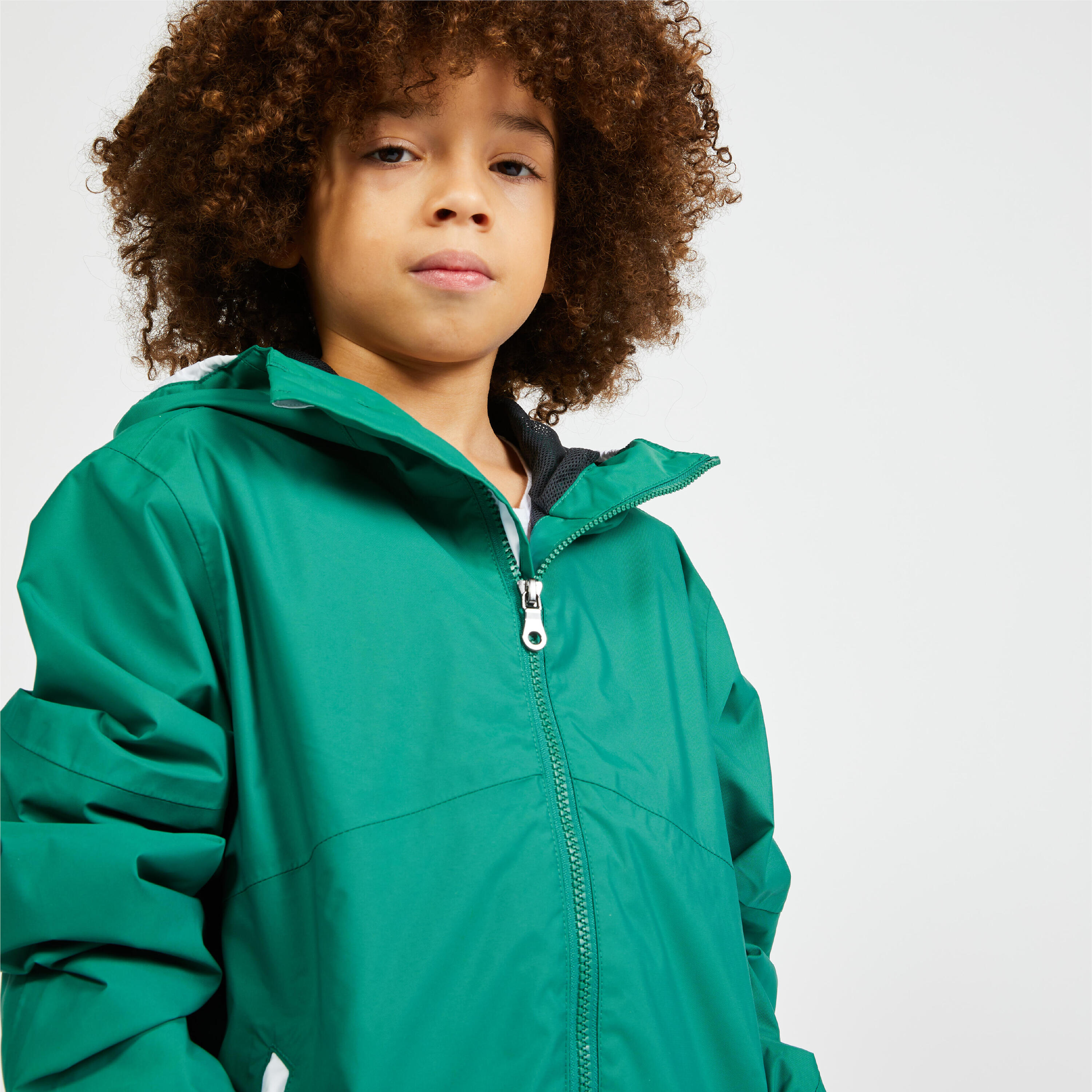 Kid's sailing waterproof jacket - wet-weather jacket SAILING 100 green 4/8