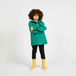 Kid's sailing waterproof jacket - wet-weather jacket SAILING 100 green