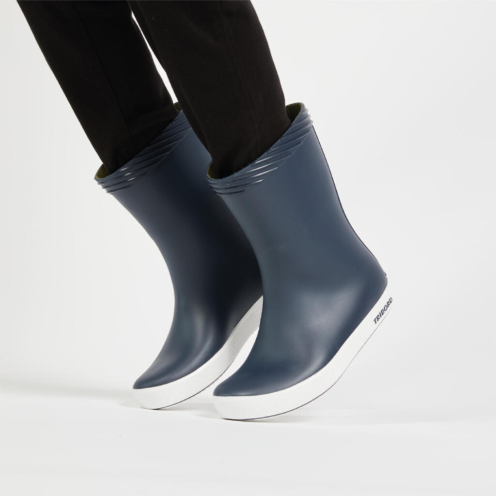 Botas pantaneras de barco para niños Tribord 100 azul oscuro