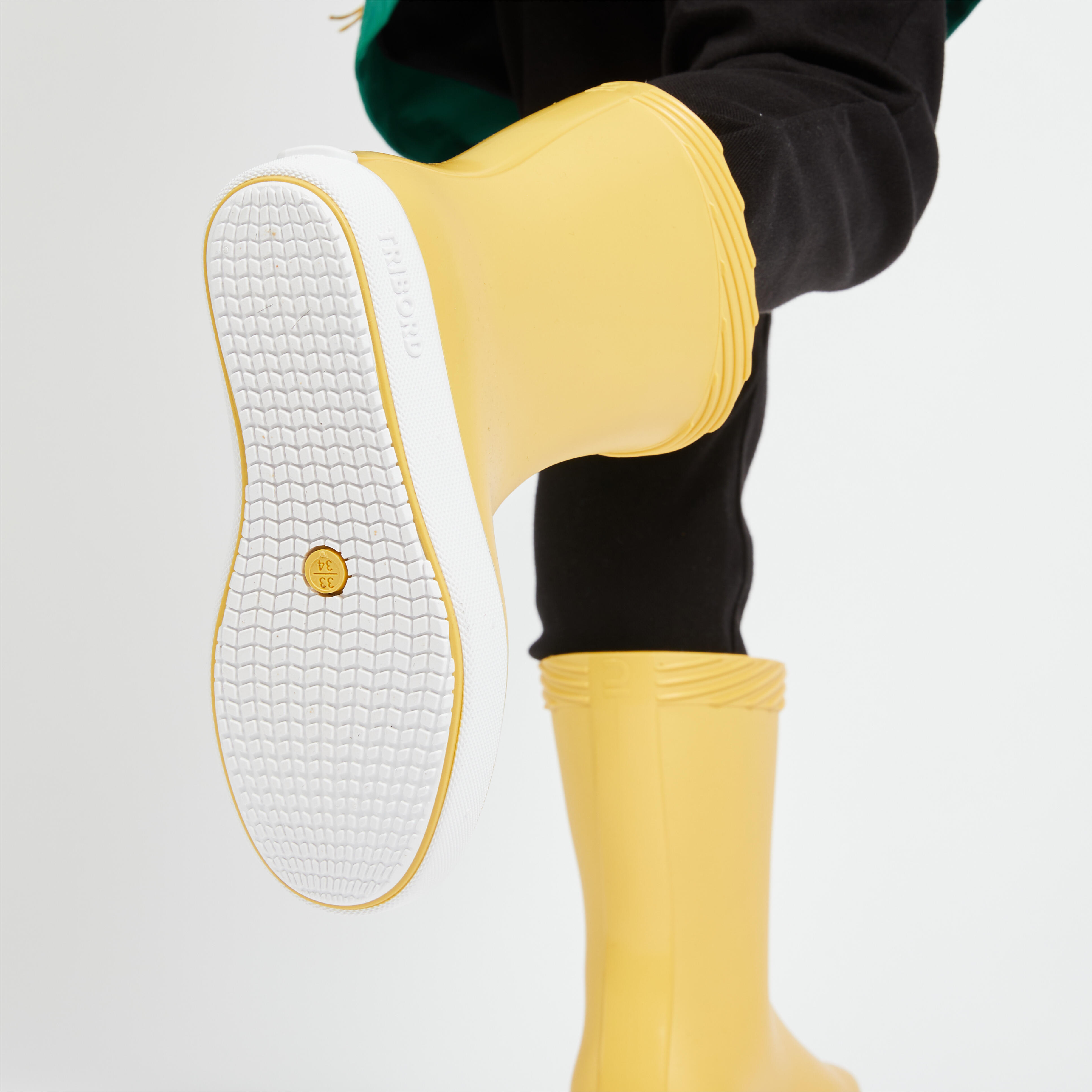 Kids' Rain Boots - 100 Yellow - Mustard, Snow white, Blue - Tribord -  Decathlon